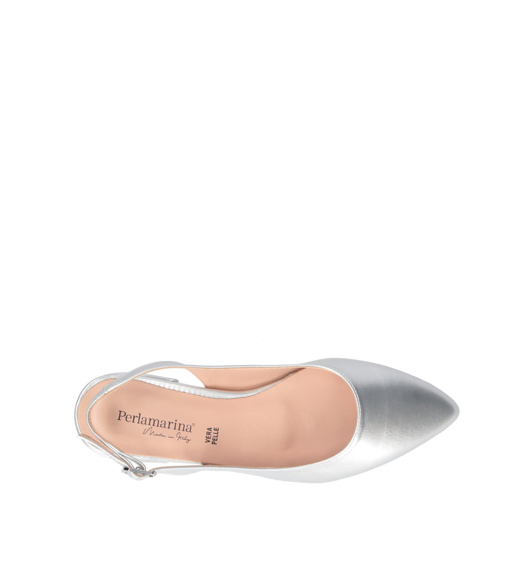 PERLAMARINA Slingback donna argento