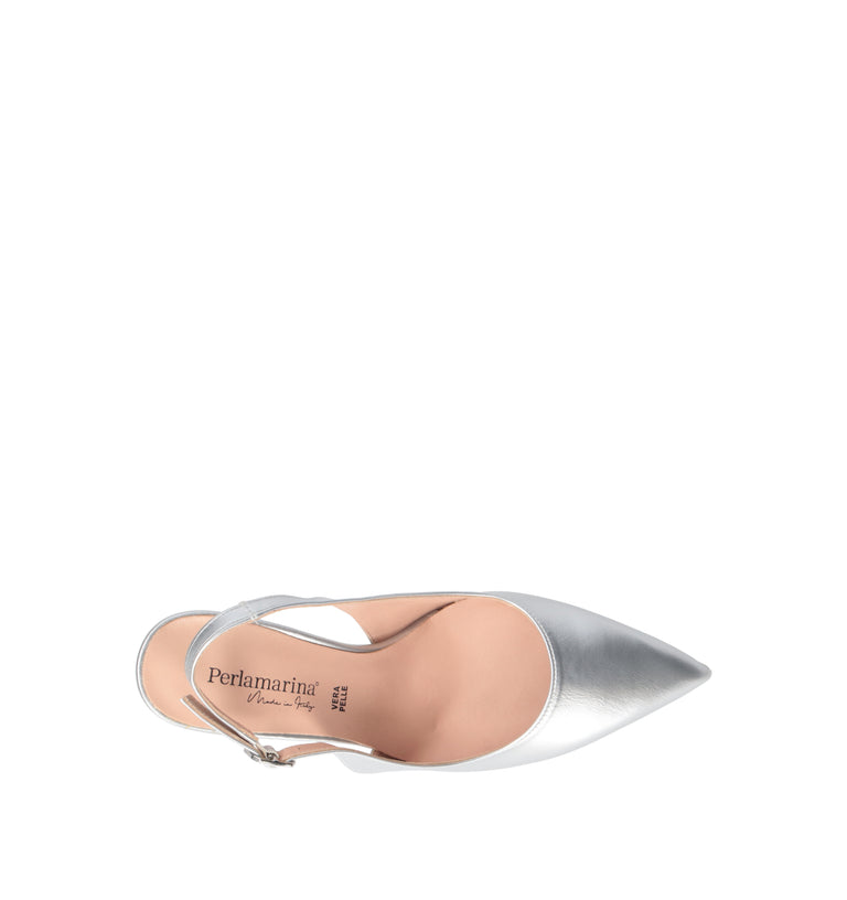 PERLAMARINA Slingback donna argento