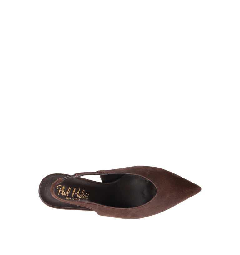 PHIL MELVIS Slingback donna testa di moro in suede