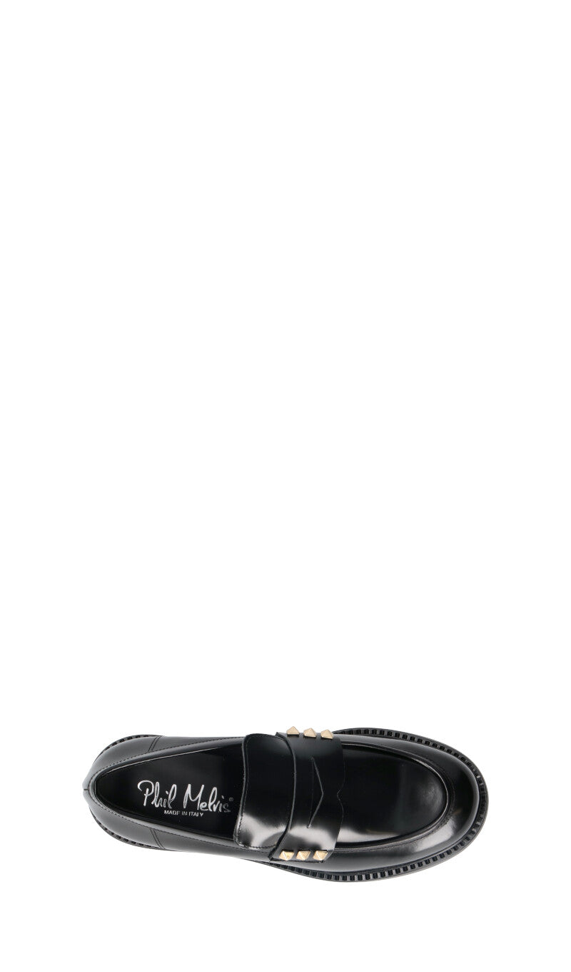 PHIL MELVIS Mocassino donna nero in pelle