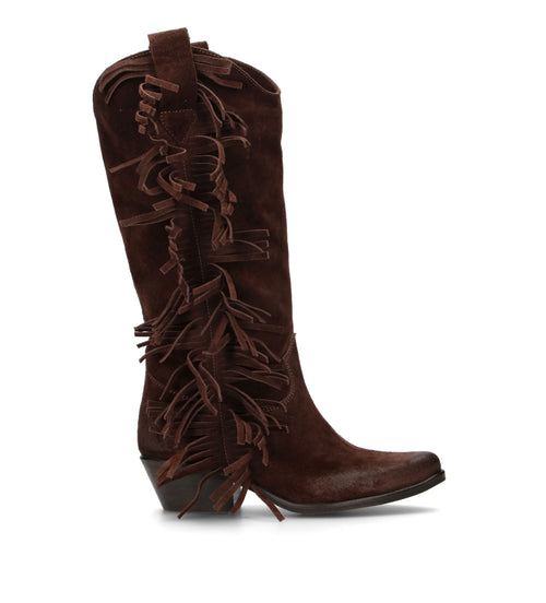 PHIL MELVIS Stivale donna testa di moro con frange