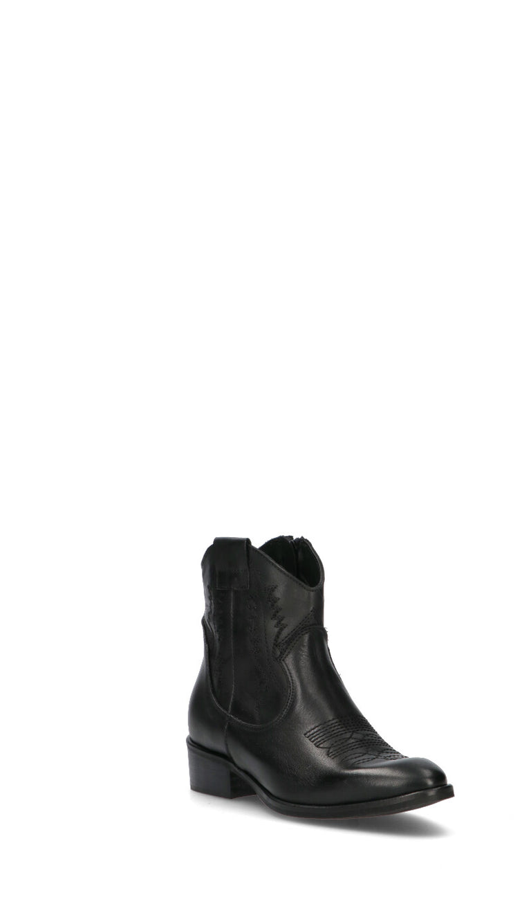 PHIL MELVIS Tronchetto donna nero in pelle