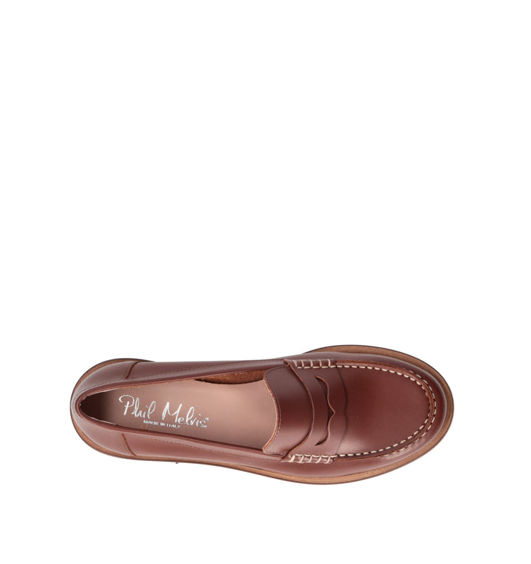 PHIL MELVIS Mocassino donna marrone in pelle