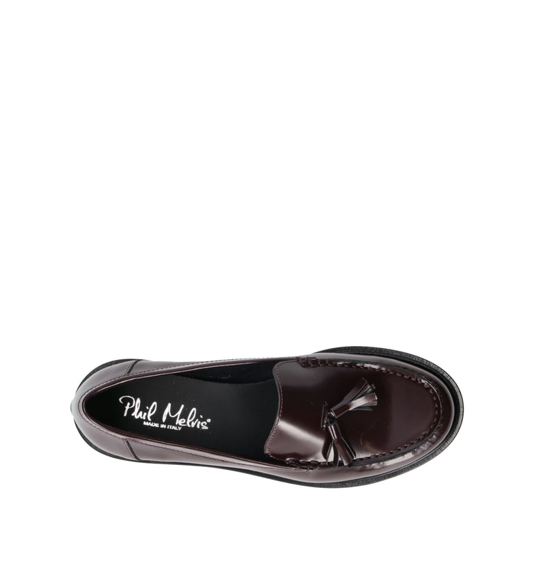 PHIL MELVIS Mocassino donna vino in pelle