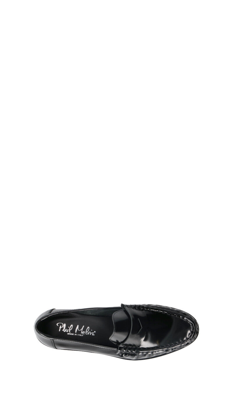 PHIL MELVIS Mocassino donna nero in pelle