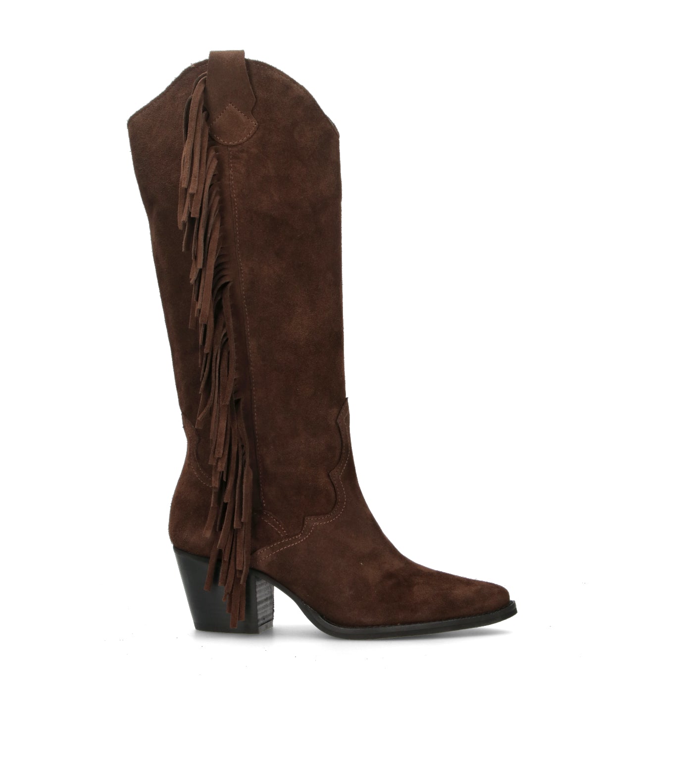 PHIL MELVIS Stivale donna testa di moro in suede con frange