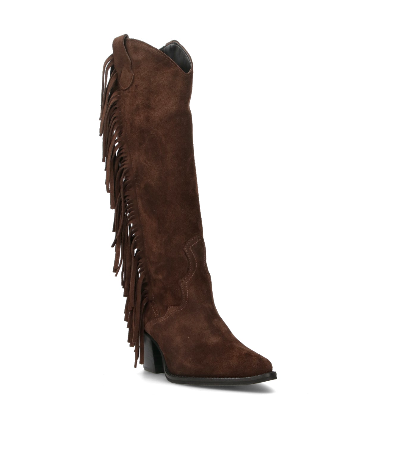 PHIL MELVIS Stivale donna testa di moro in suede con frange