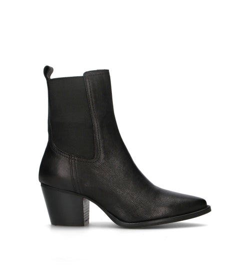PHIL MELVIS Tronchetto donna nero in pelle