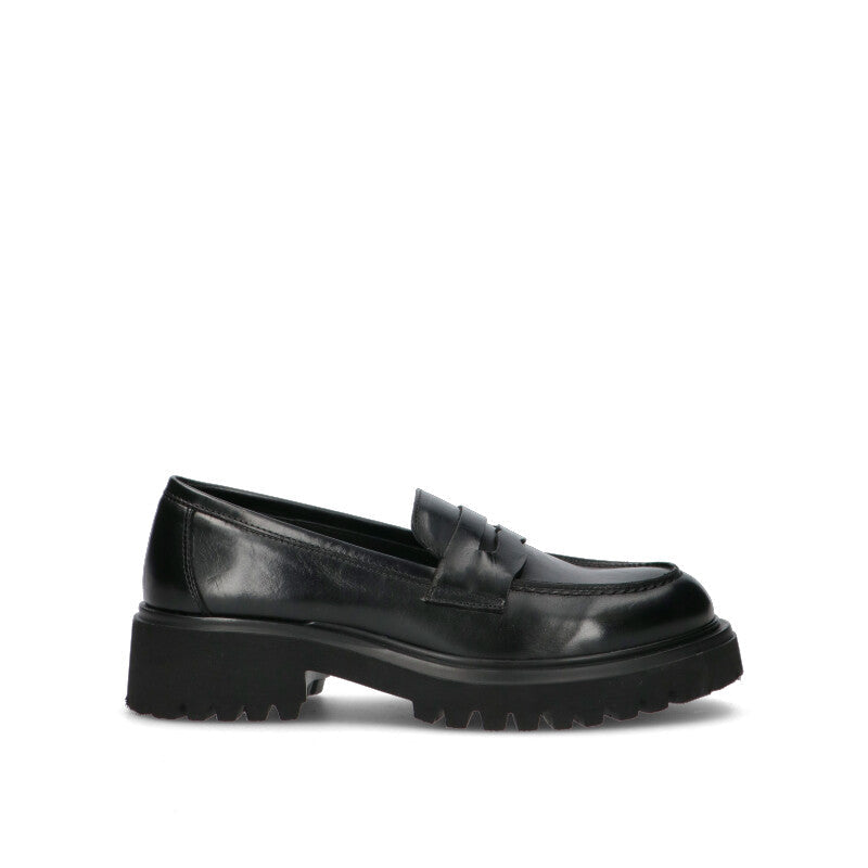 PHIL MELVIS Mocassino donna nero in pelle