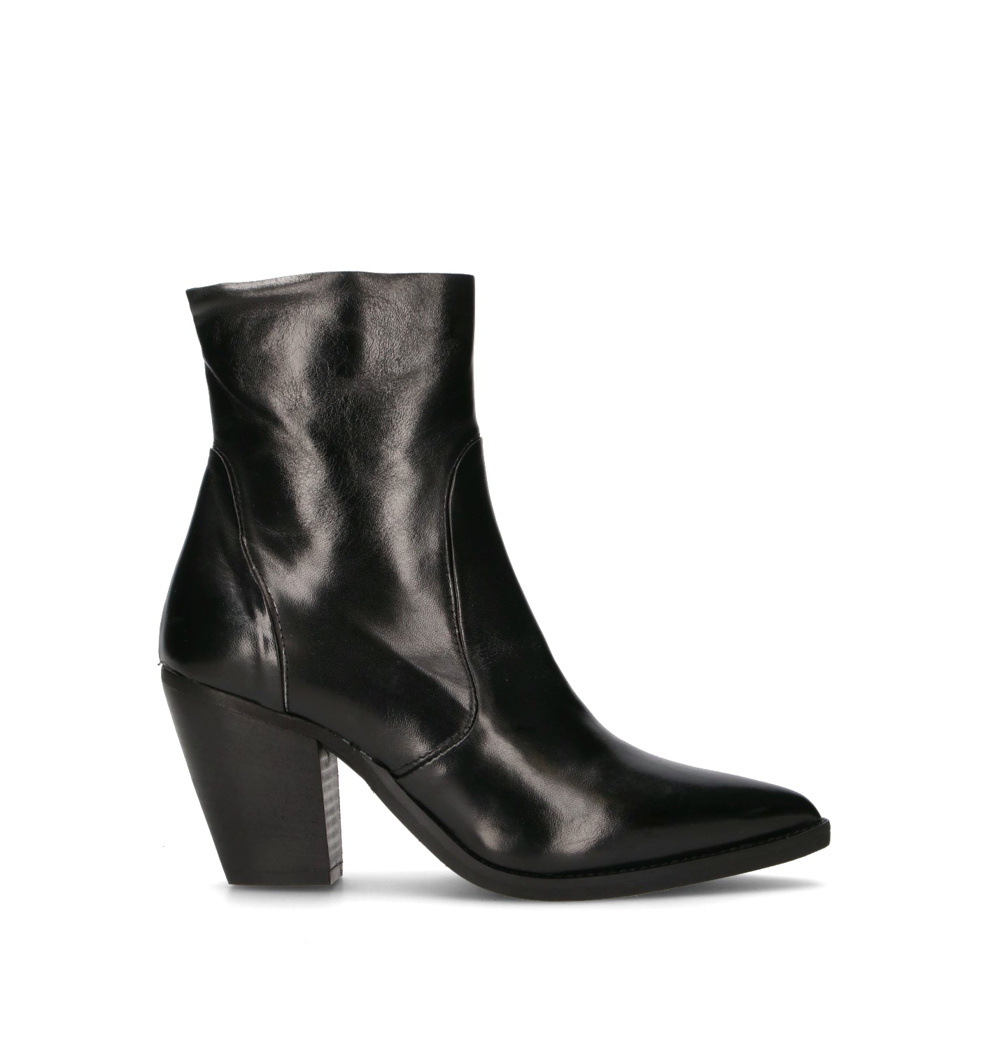 PHIL MELVIS Tronchetto donna nero in pelle