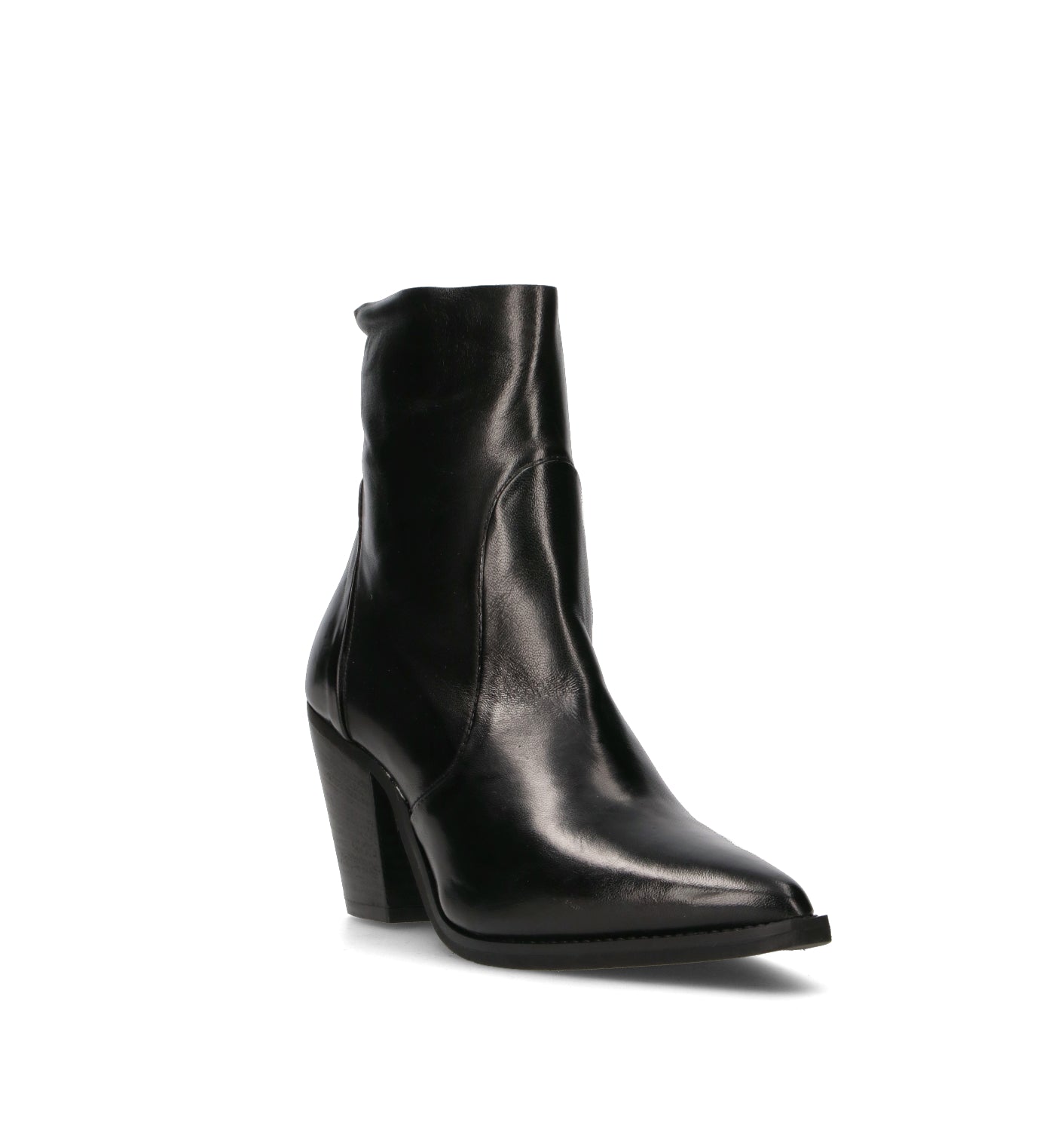 PHIL MELVIS Tronchetto donna nero in pelle