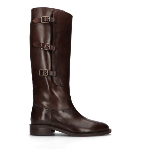 PHIL MELVIS Stivale donna testa di moro in pelle