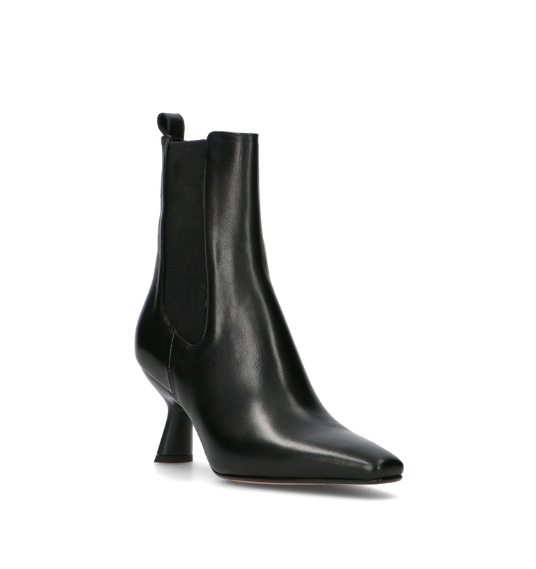 PHIL MELVIS Tronchetto donna nero in pelle