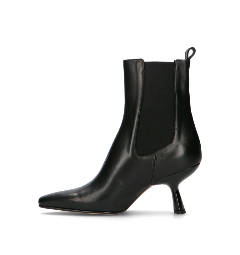 PHIL MELVIS Tronchetto donna nero in pelle