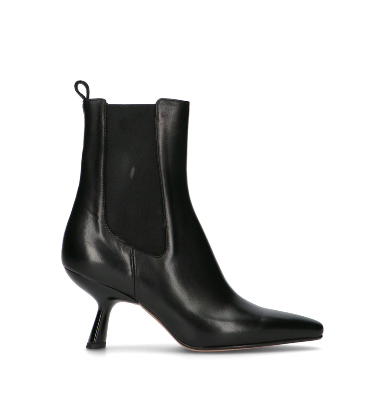 PHIL MELVIS Tronchetto donna nero in pelle