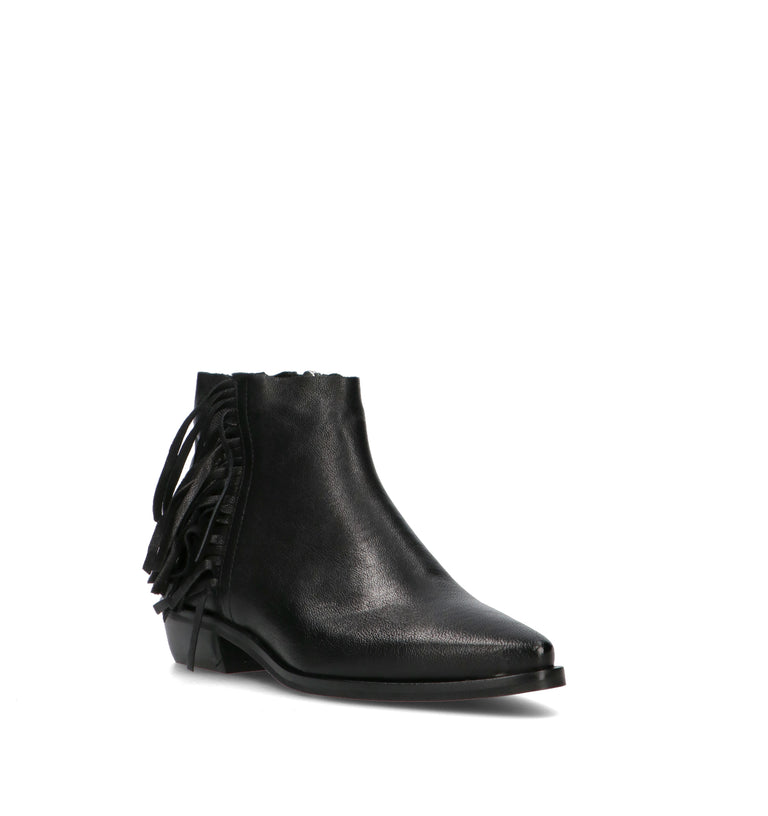 PHIL MELVIS Tronchetto donna nero in pelle