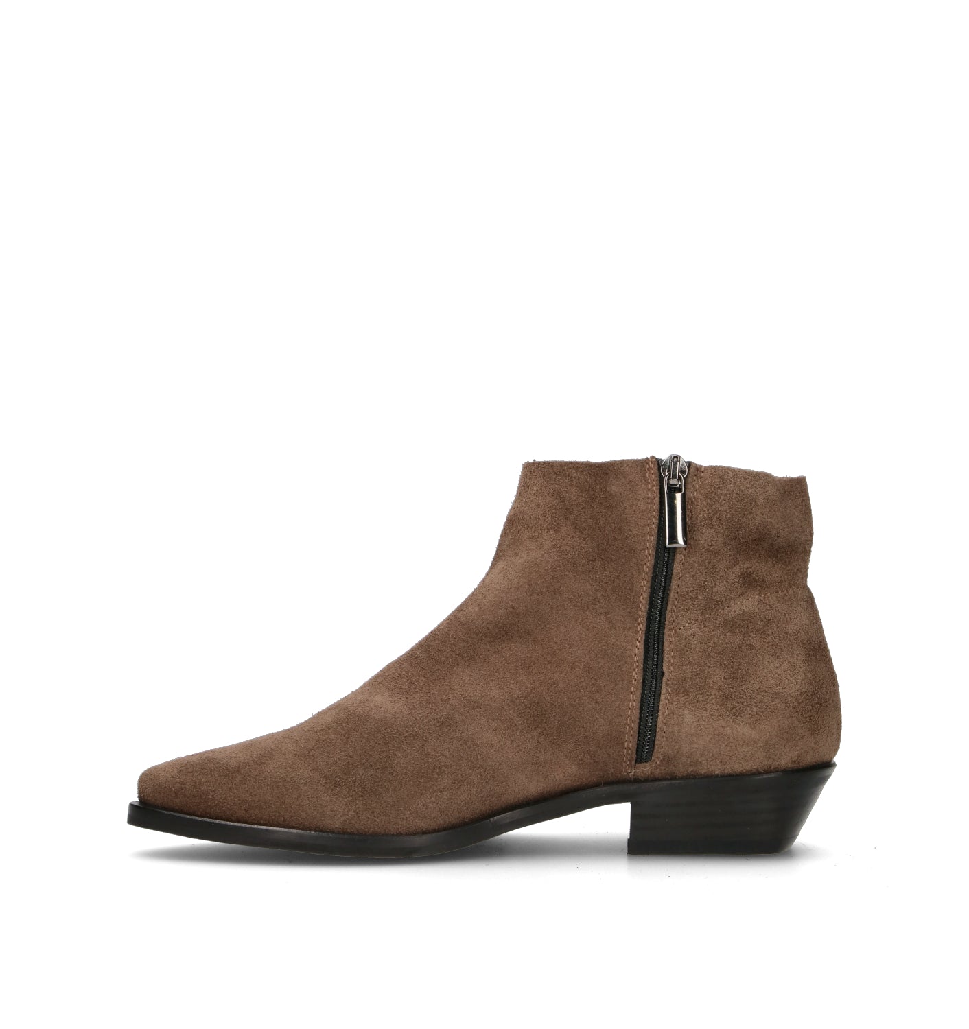 PHIL MELVIS Tronchetto donna taupe in suede con frange