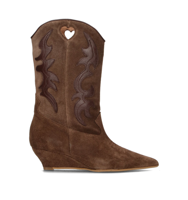 PHIL MELVIS Stivale donna testa di moro in suede