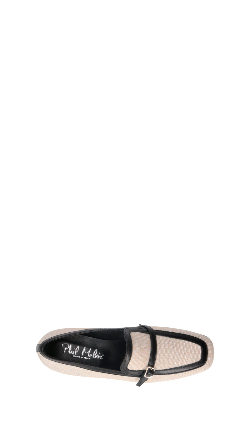 PHIL MELVIS Mocassino donna cotone/nero in pelle