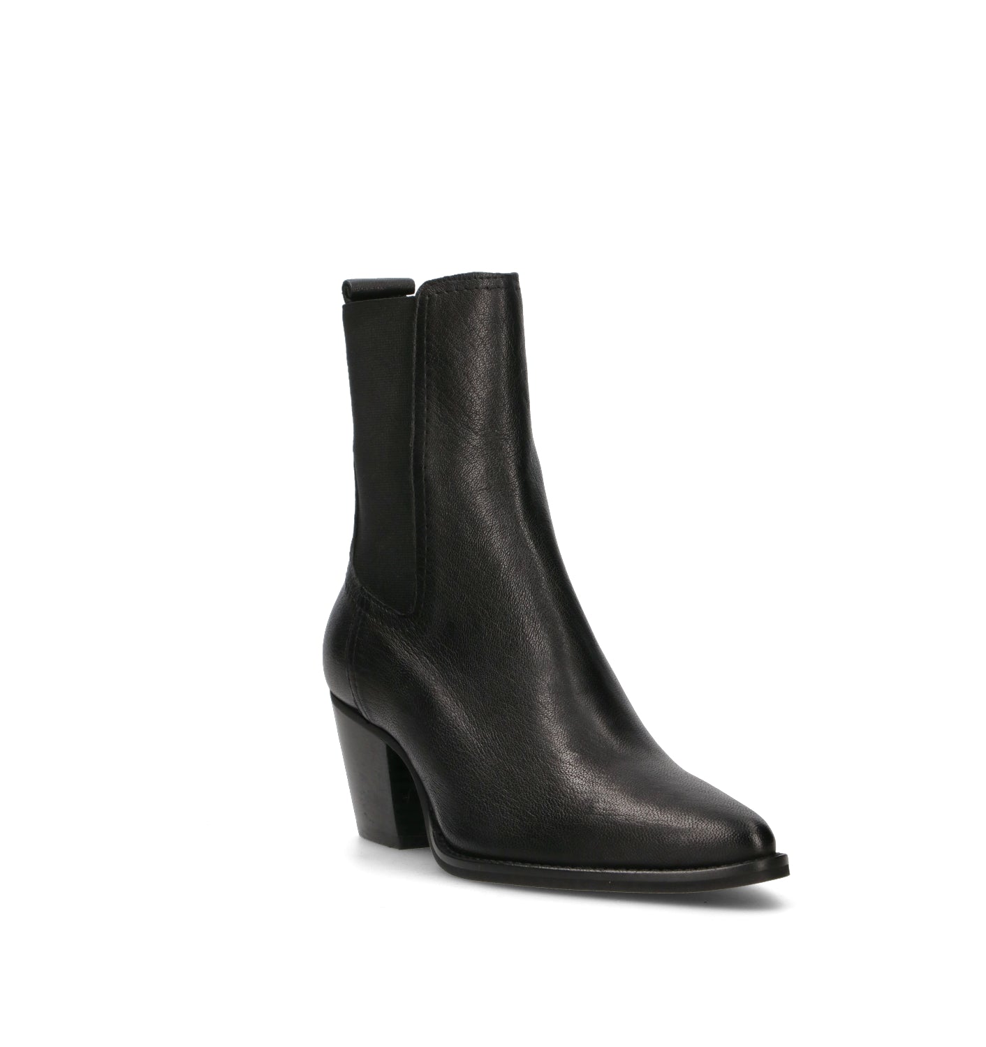 PHIL MELVIS Tronchetto donna nero in pelle