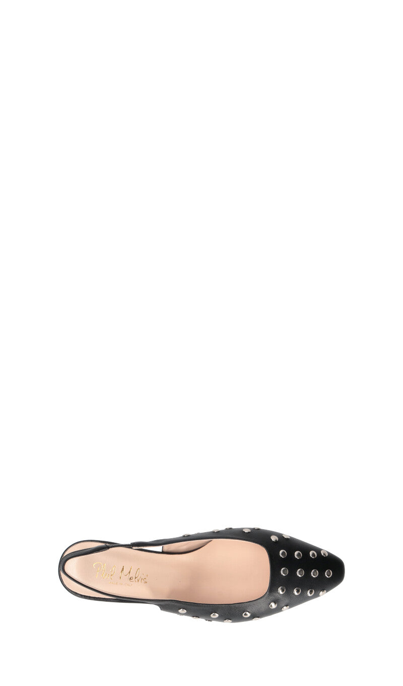 PHIL MELVIS Slingback donna nera in pelle