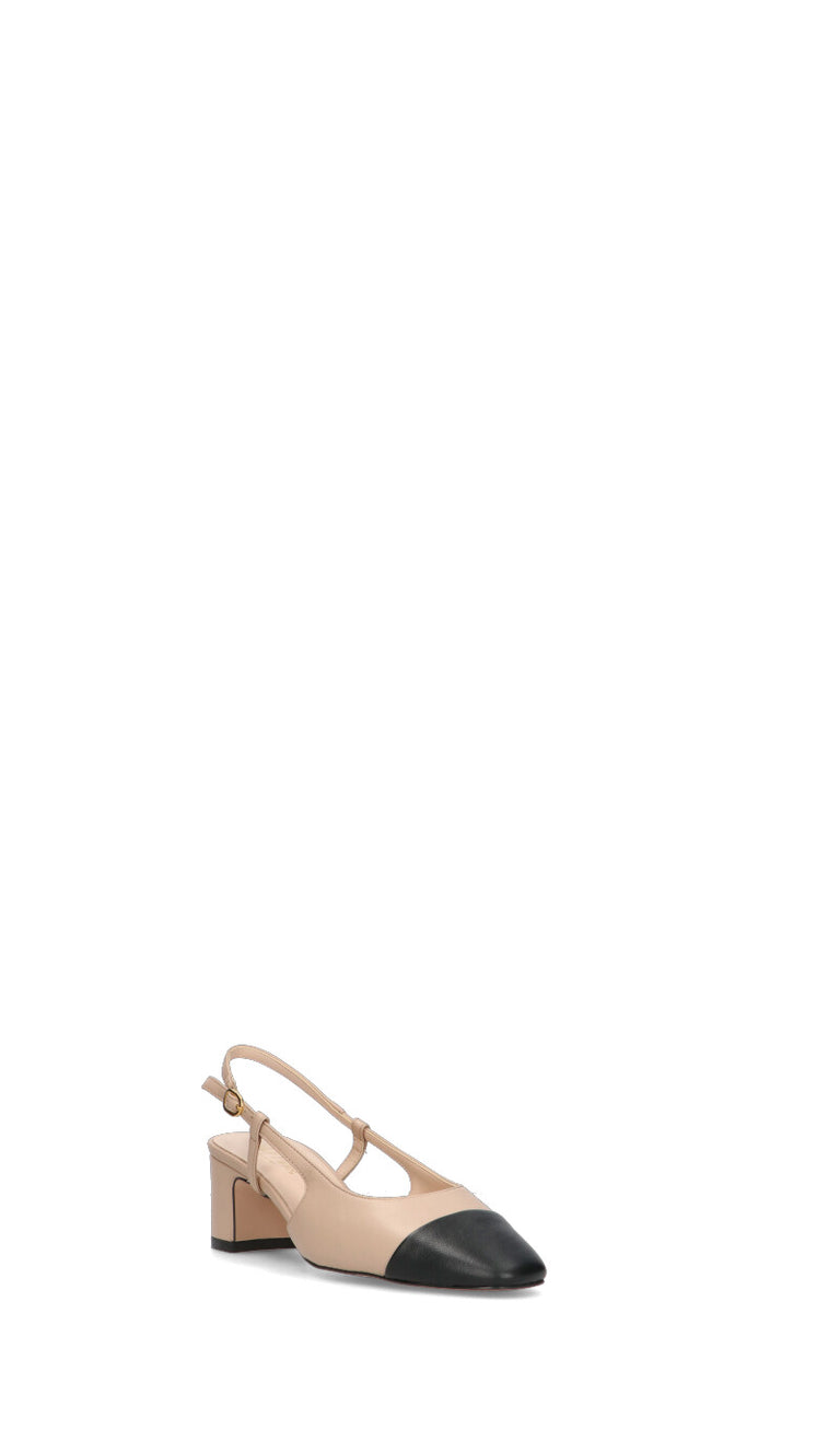 PHIL MELVIS Slingback donna beige/nera in pelle