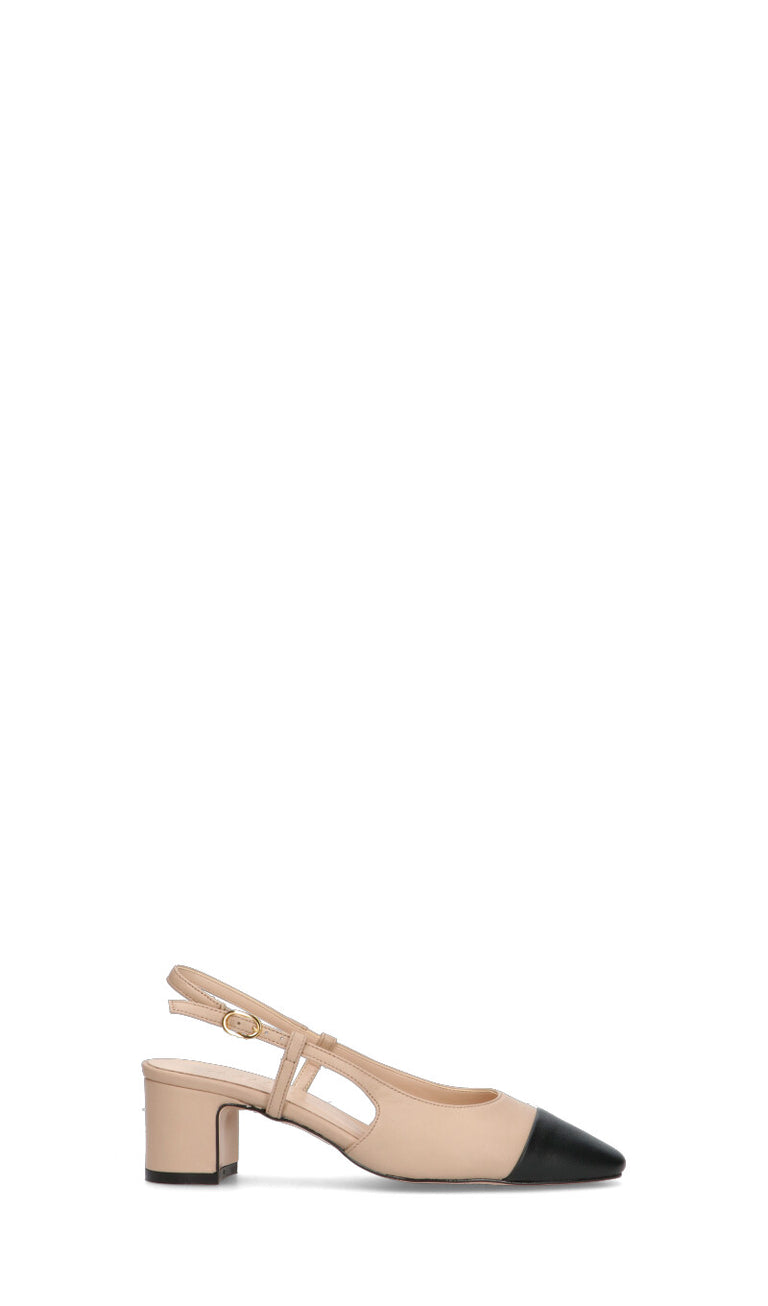 PHIL MELVIS Slingback donna beige/nera in pelle