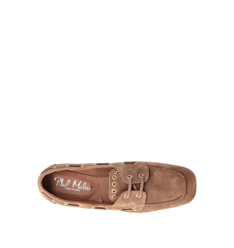 PHIL MELVIS Scarpa barca donna cuoio in suede