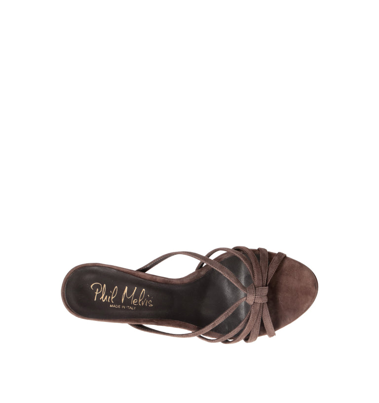 PHIL MELVIS Sandalo donna testa di moro in suede
