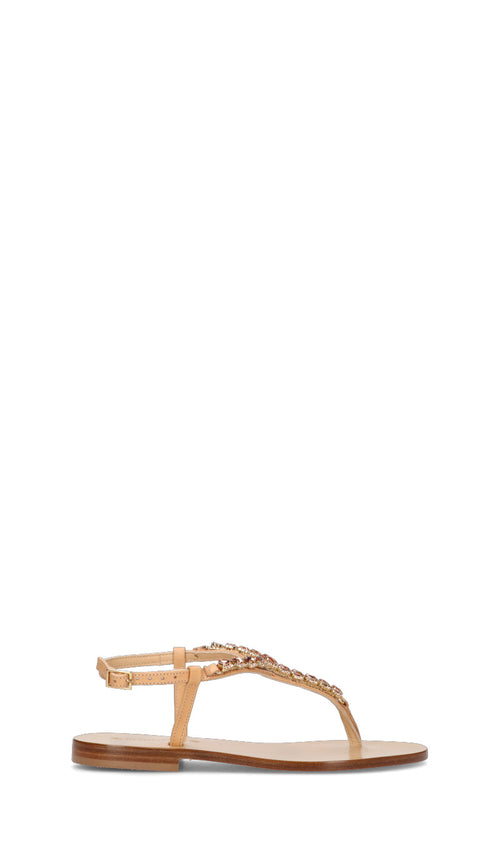 POSITANO Sandalo donna beige in pelle