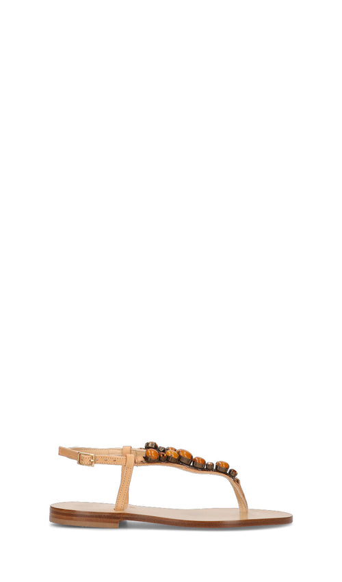 POSITANO Sandalo donna beige in pelle