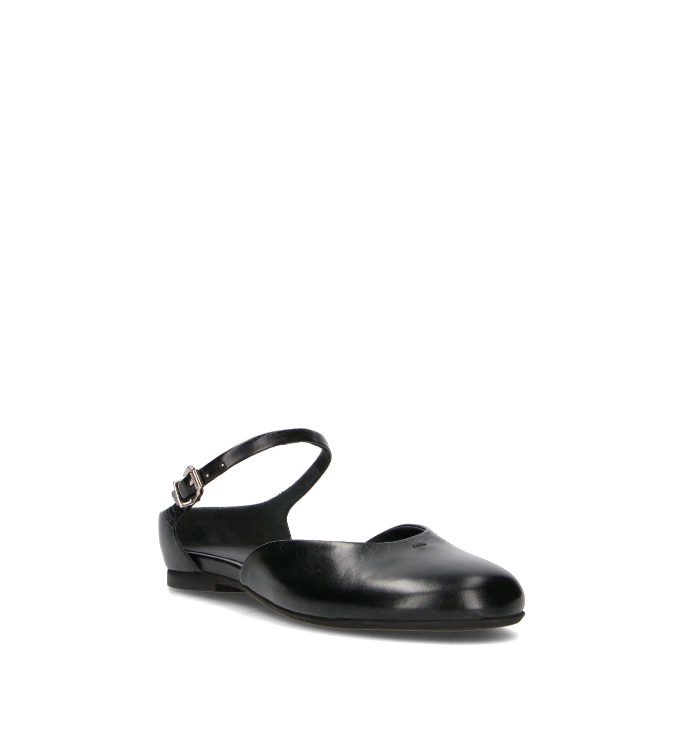 POEVE Ballerina donna nera in pelle