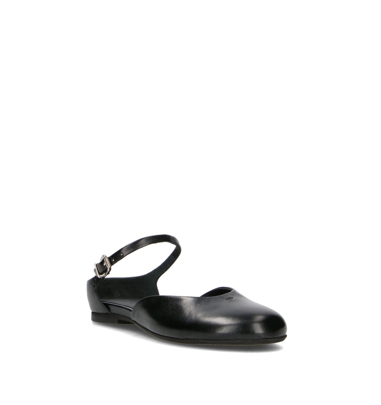 POEVE Ballerina donna nera in pelle