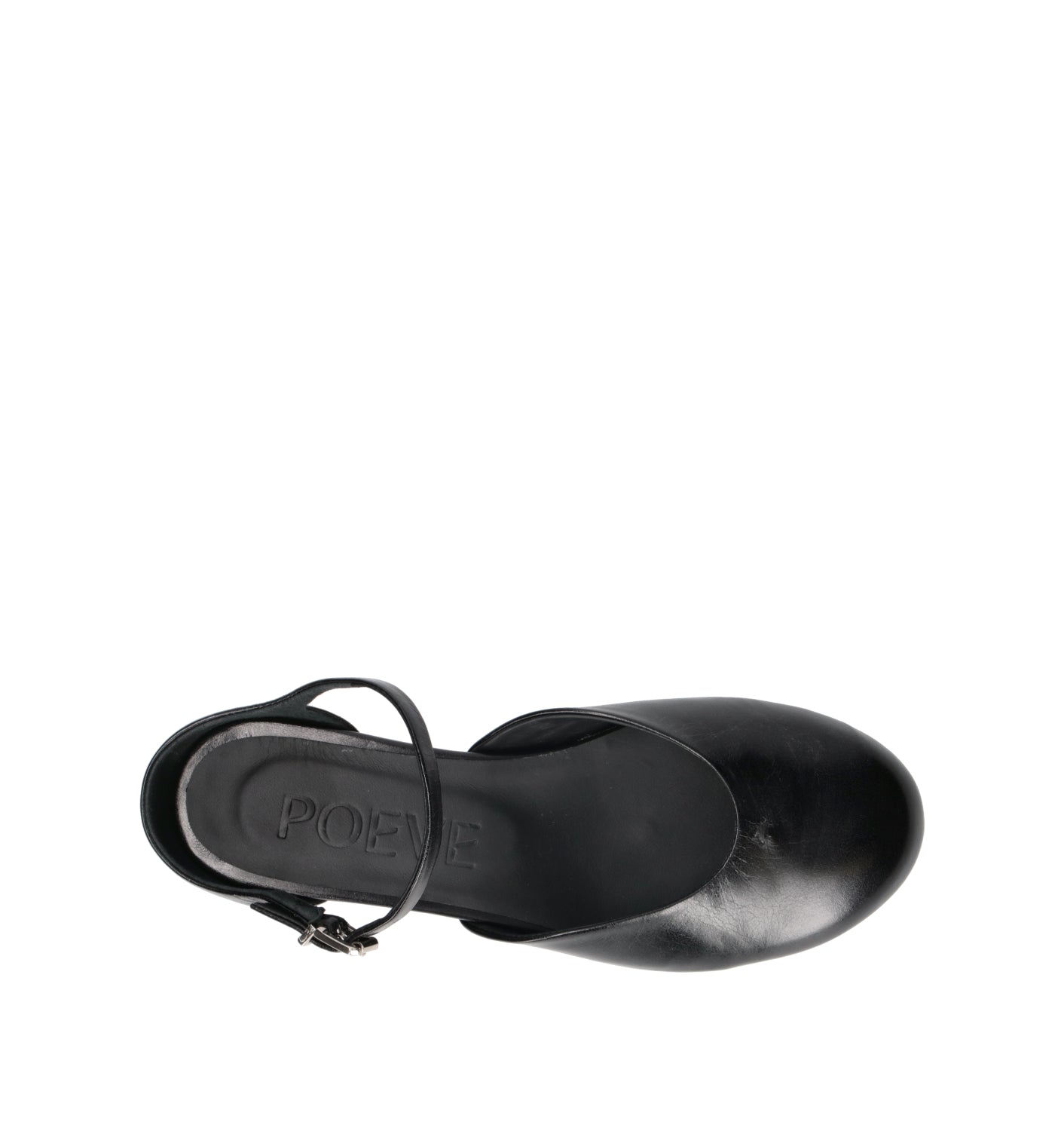 POEVE Ballerina donna nera in pelle
