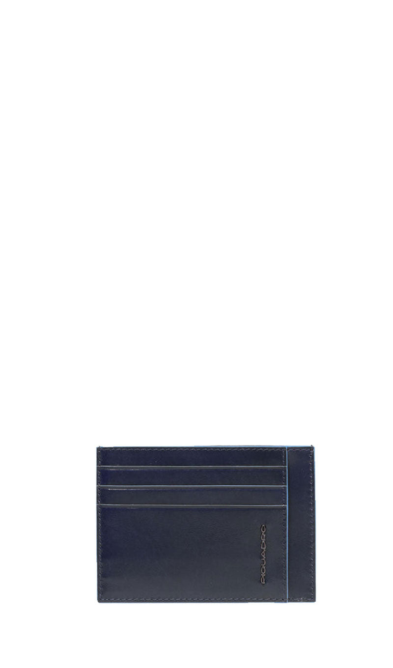 PIQUADRO Porta carta di credito blu