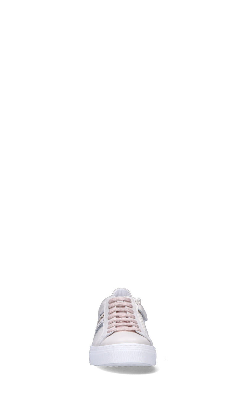 PATRIZIA PEPE JUNIOR Sneaker ragazza bianca/rosa in pelle