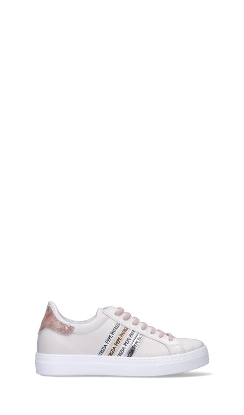 PATRIZIA PEPE JUNIOR Sneaker ragazza bianca/rosa in pelle