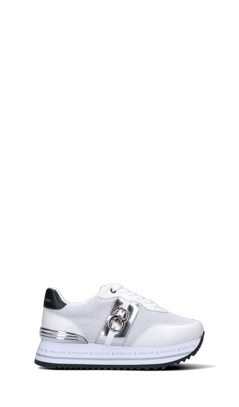 PATRIZIA PEPE JUNIOR Sneaker ragazza bianca argento Quellogiusto