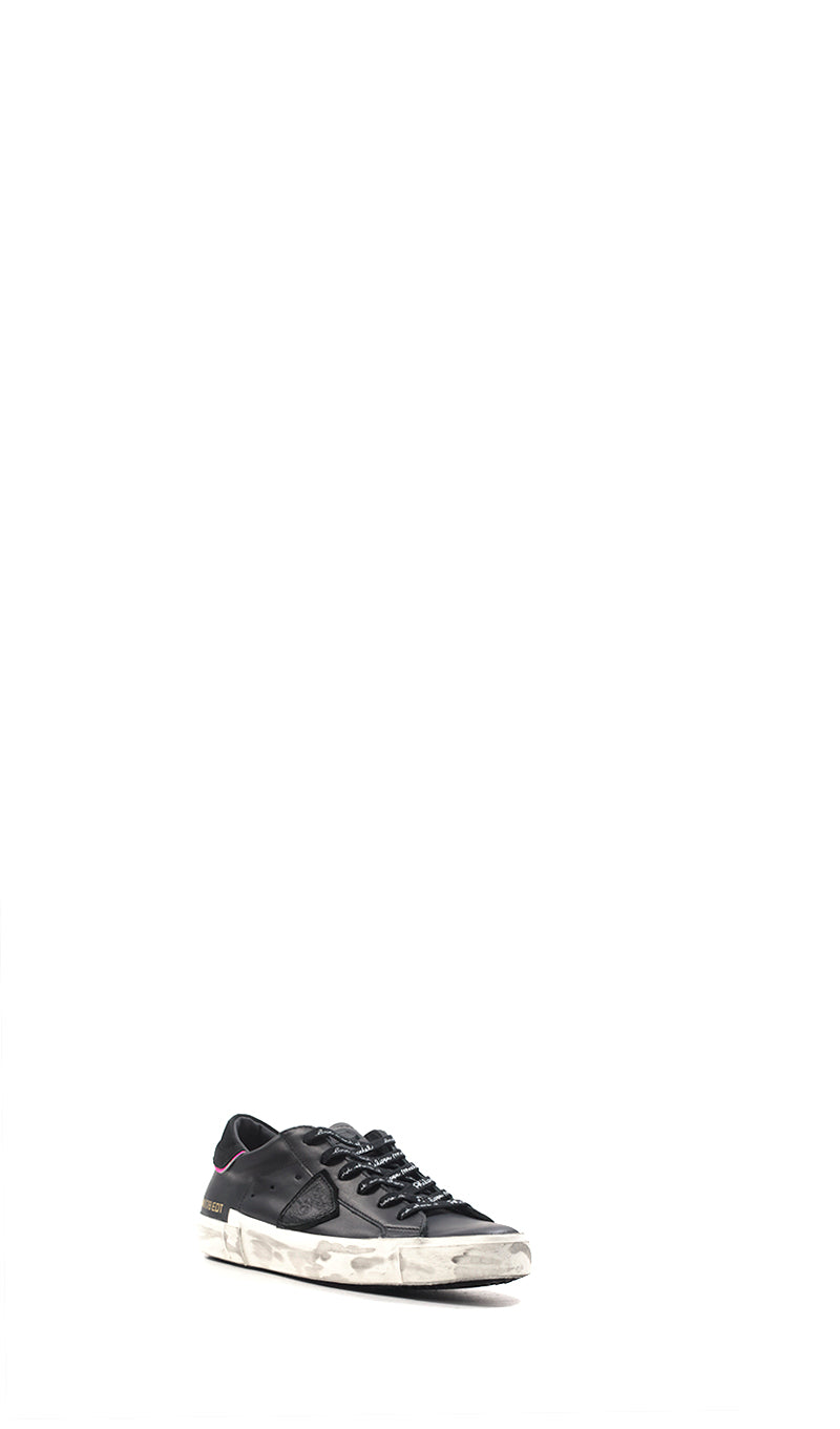 PHILIPPE MODEL Sneaker trendy donna nera/fuxia in pelle
