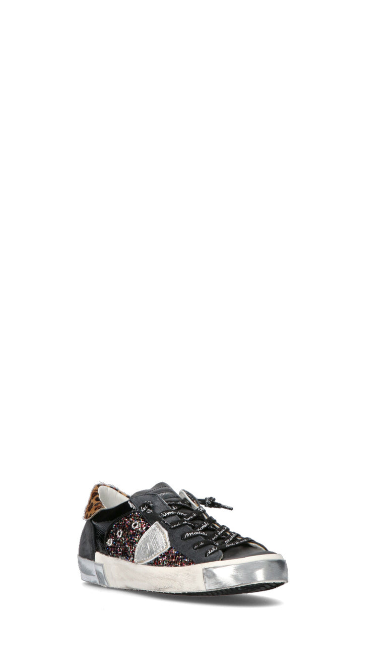 PHILIPPE MODEL Sneaker donna nera/marrone/grigia in pelle