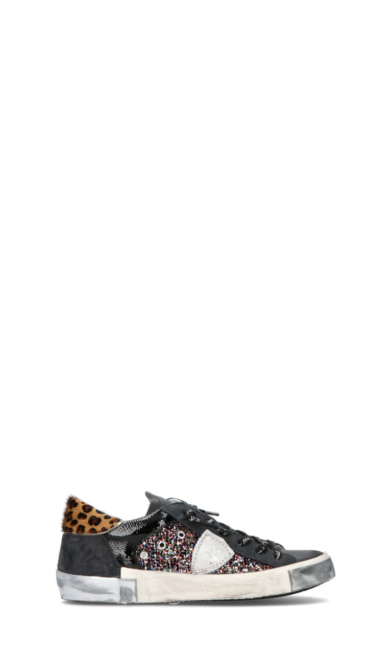 PHILIPPE MODEL Sneaker donna nera/marrone/grigia in pelle