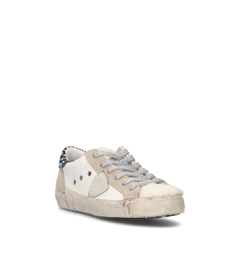 PHILIPPE MODEL Sneaker donna bianca/beige in pelle