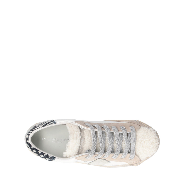 PHILIPPE MODEL Sneaker donna bianca/beige in pelle
