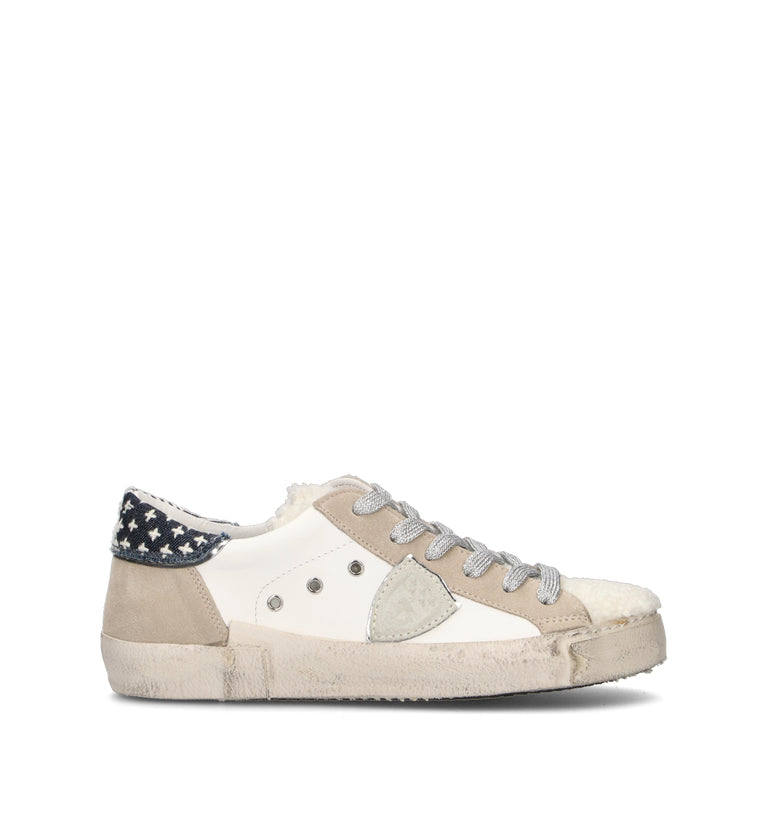PHILIPPE MODEL Sneaker donna bianca/beige in pelle