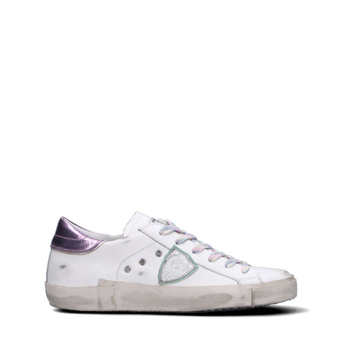 PHILIPPE MODEL Sneaker donna bianca/lilla in pelle