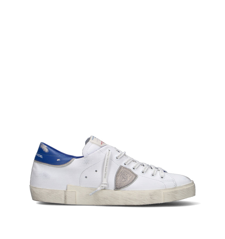 PHILIPPE MODEL Sneaker uomo bianca/blu in pelle
