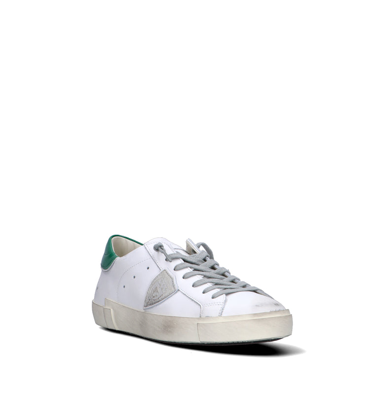 PHILIPPE MODEL Sneaker uomo bianca/verde in pelle
