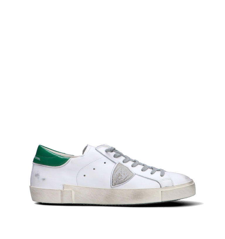 PHILIPPE MODEL Sneaker uomo bianca/verde in pelle