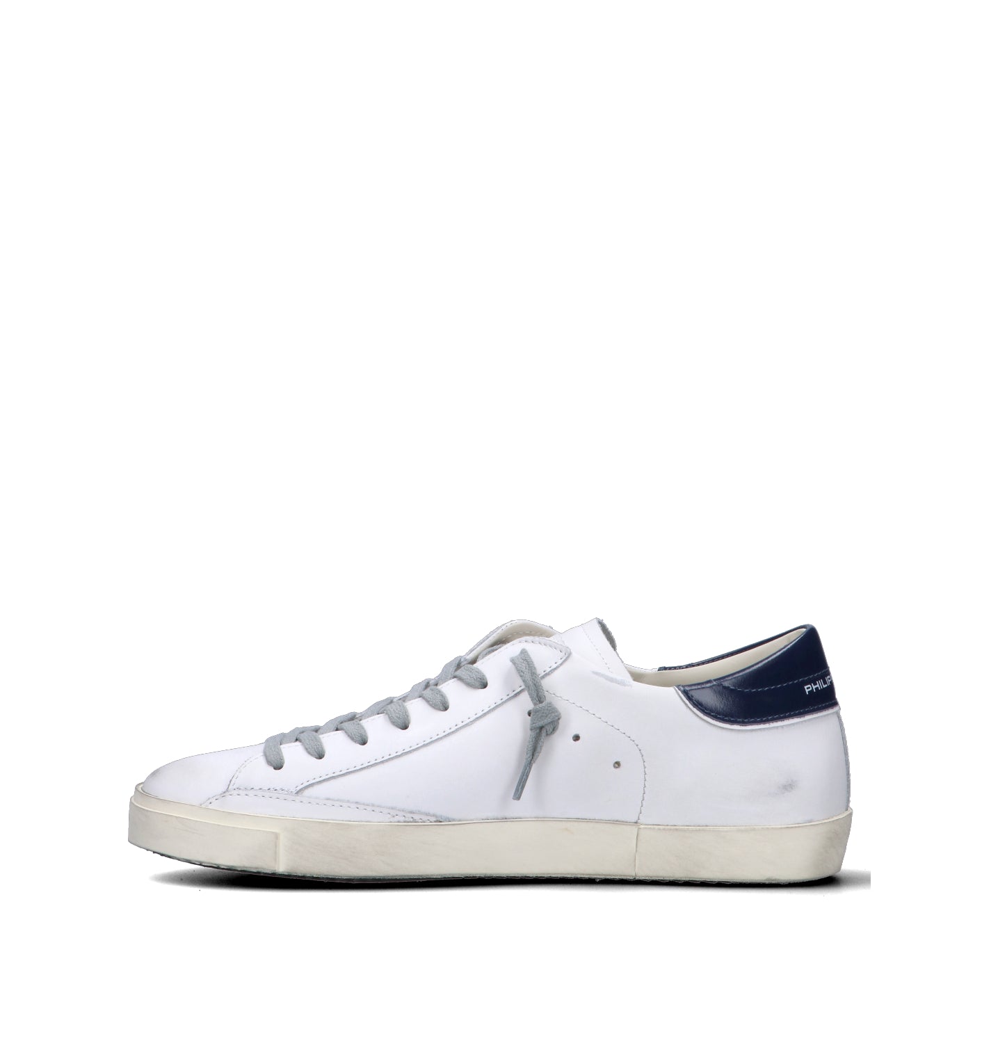 PHILIPPE MODEL Sneaker uomo bianca/blu in pelle.