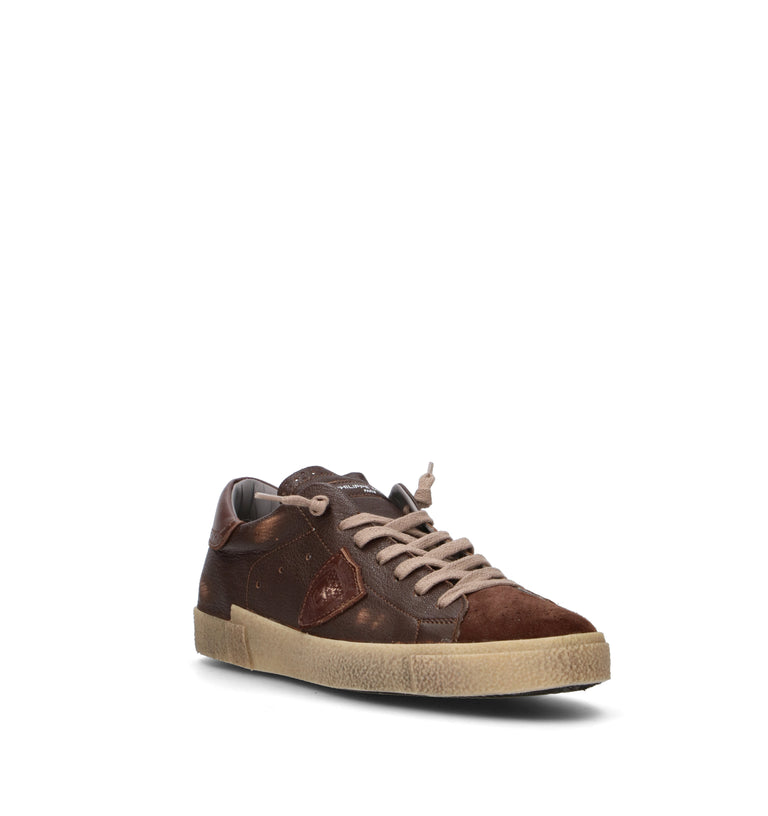 PHILIPPE MODEL Sneaker uomo marrone in pelle